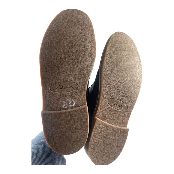 Clarks Mens Gray Leather Casual Lace Up Chukka Ankle Boots Size 10M - Picture 7 of 9